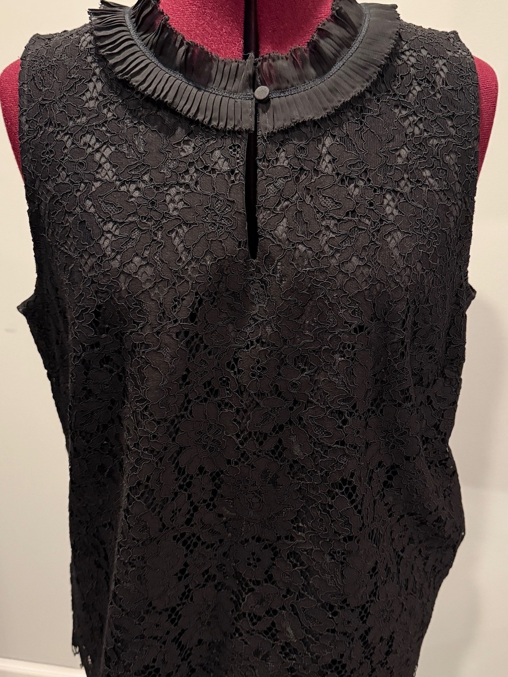 J. Crew Black Lace Sleeveless Mock-Neck Camisole